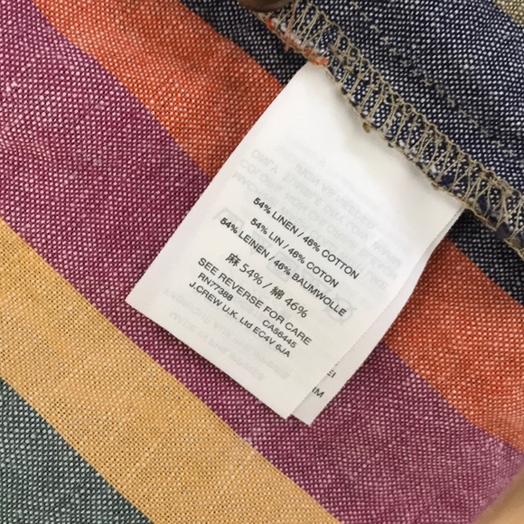 NWOT // MADEWELL Tie Front Shirt in rainbow stripe - Picture 4 of 4